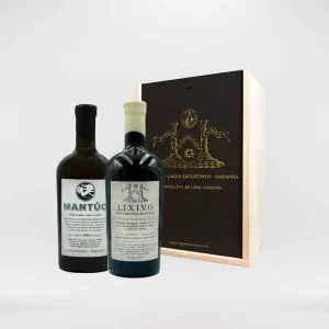 Estuche Premium Lacus Ligustinus Caja Madera Exclusiva Líxivo Mantúo vino romano